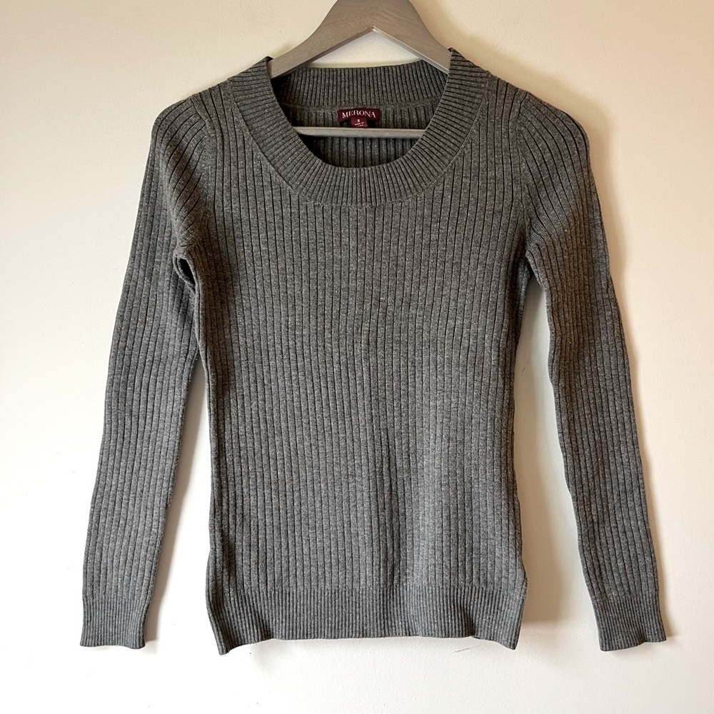 Gray Crew Neck Sweater, Merona, Women’s Size S